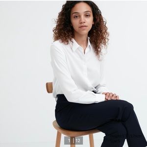 White Uniqlo button-down blouse, size XL! Excellent Used Condition
